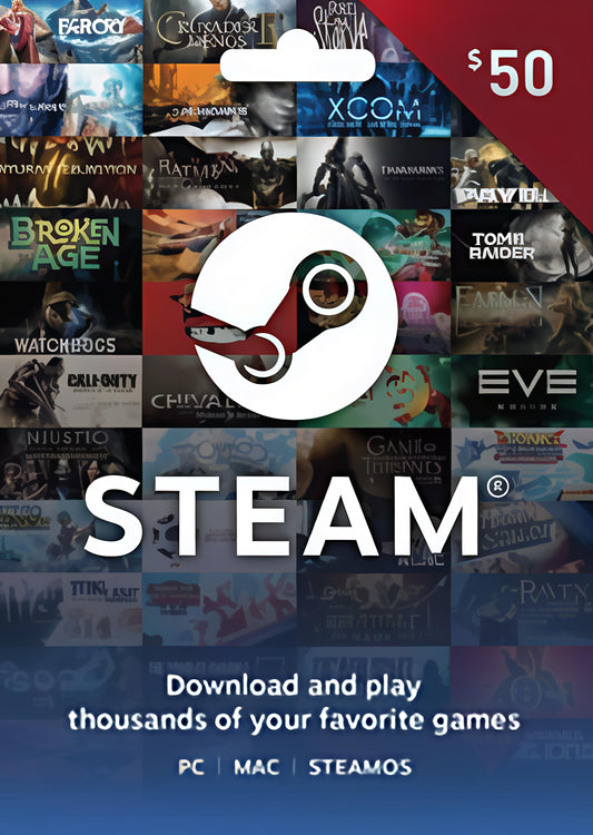 Steam Wallet Code $50 (USA) - E-mail/WhatsApp