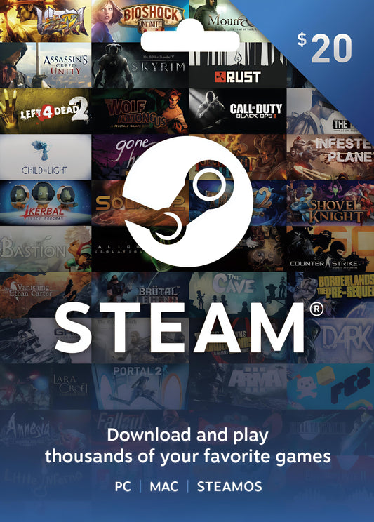 Steam Wallet Code $20 (USA) - E-mail/WhatsApp